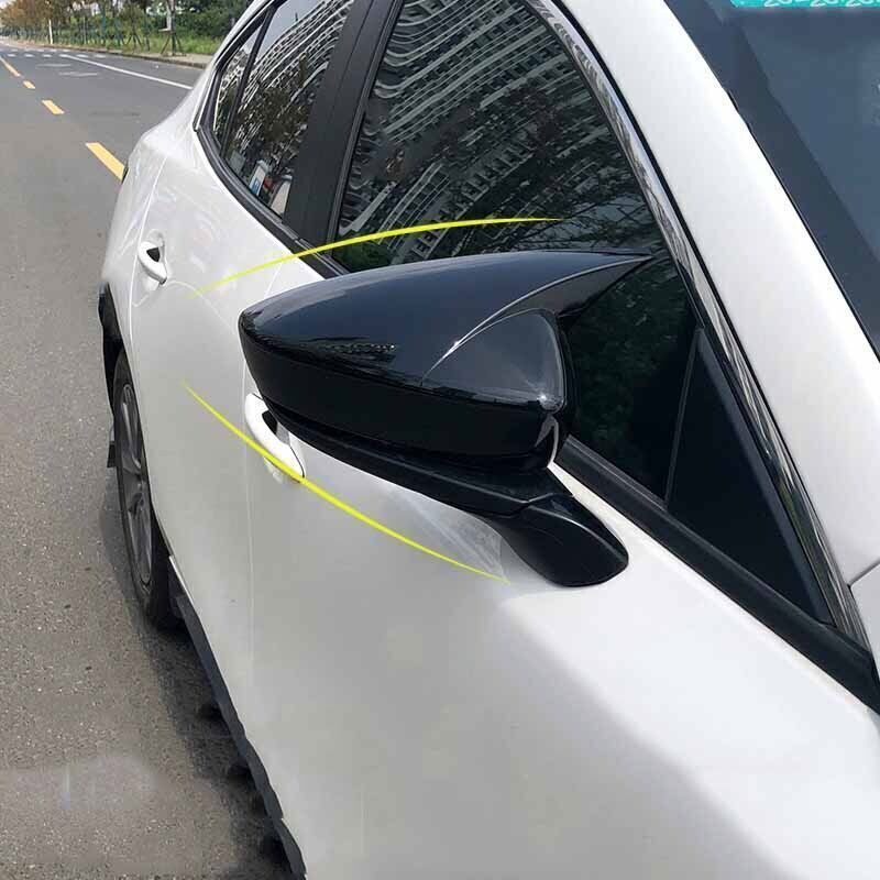 2X Bright Black OX Rearview Mirror Moulding Trim Cover for Mazda 3 Axela 2019-23