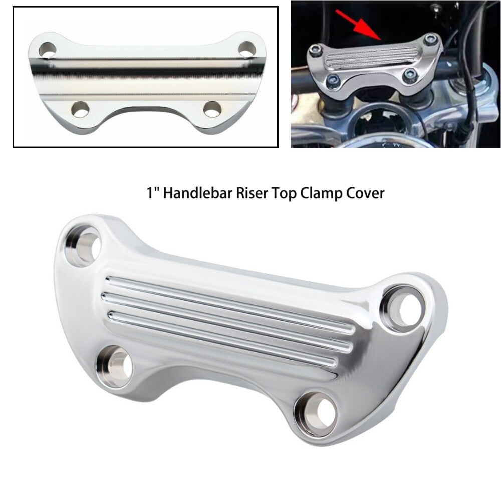 Chrome 1 Upper Handlebar Riser Top Clamp Cover for Harley Sportster Softail FLH