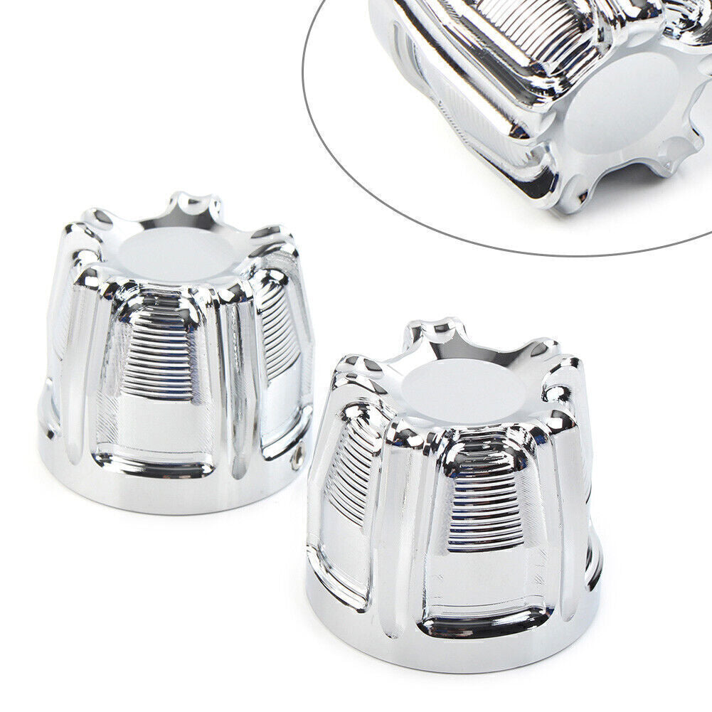 CNC Front Axle Nut Cap Covers Fit for Harley Softail Touring Street Glide Chrome