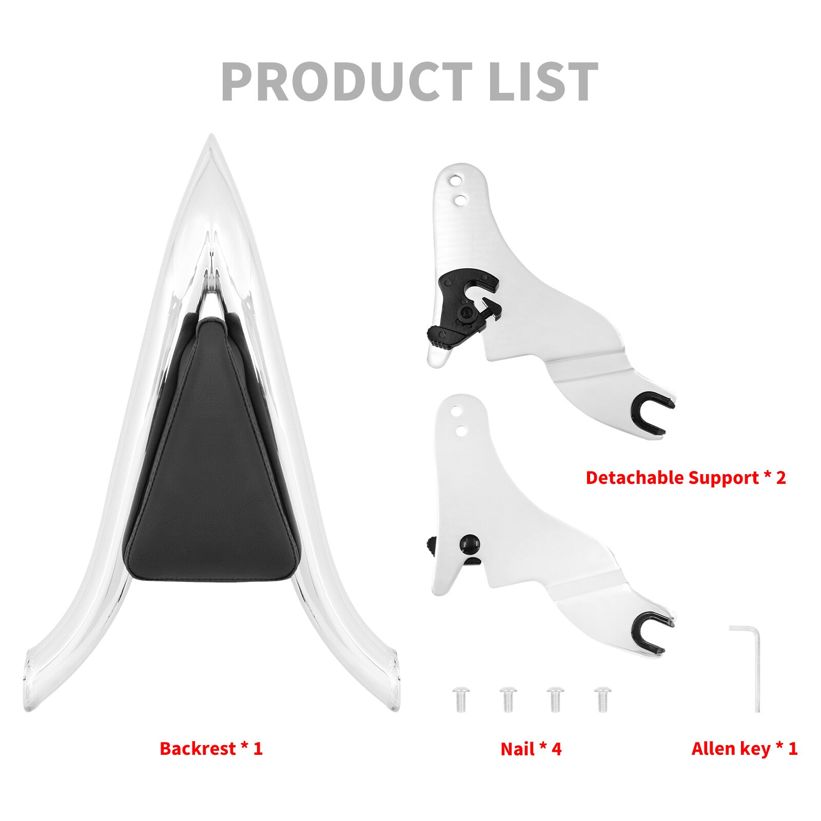 Chrome Detachable Passenger Backrest Sissy Bar for Harley Road Electra Glide 09+