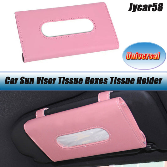 Pink Car Tissue Box Towel Car Sun Visor Tissue Box Holder Auto Interior Storage