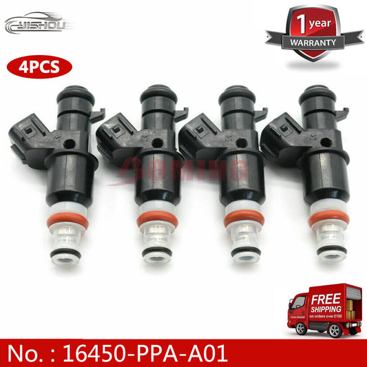 16450-PPA-A01 4-piece fuel injector set suitable for 2002-2004 for Honda for Civic , CRV, and CR-V 2.4L L4.