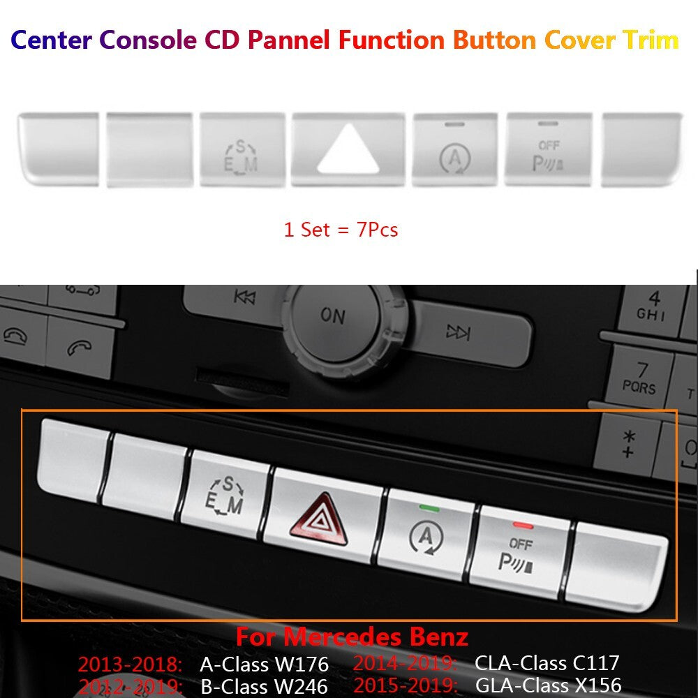 for Mercedes-Benz A W176 W246 CLA C117 X156 CD Panel Function Switch Cover Trims