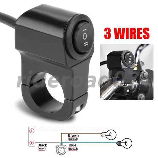 Motorcycle 7/8 Handlebar Headlight Fog Spot Light ON OFF Switch Waterproof