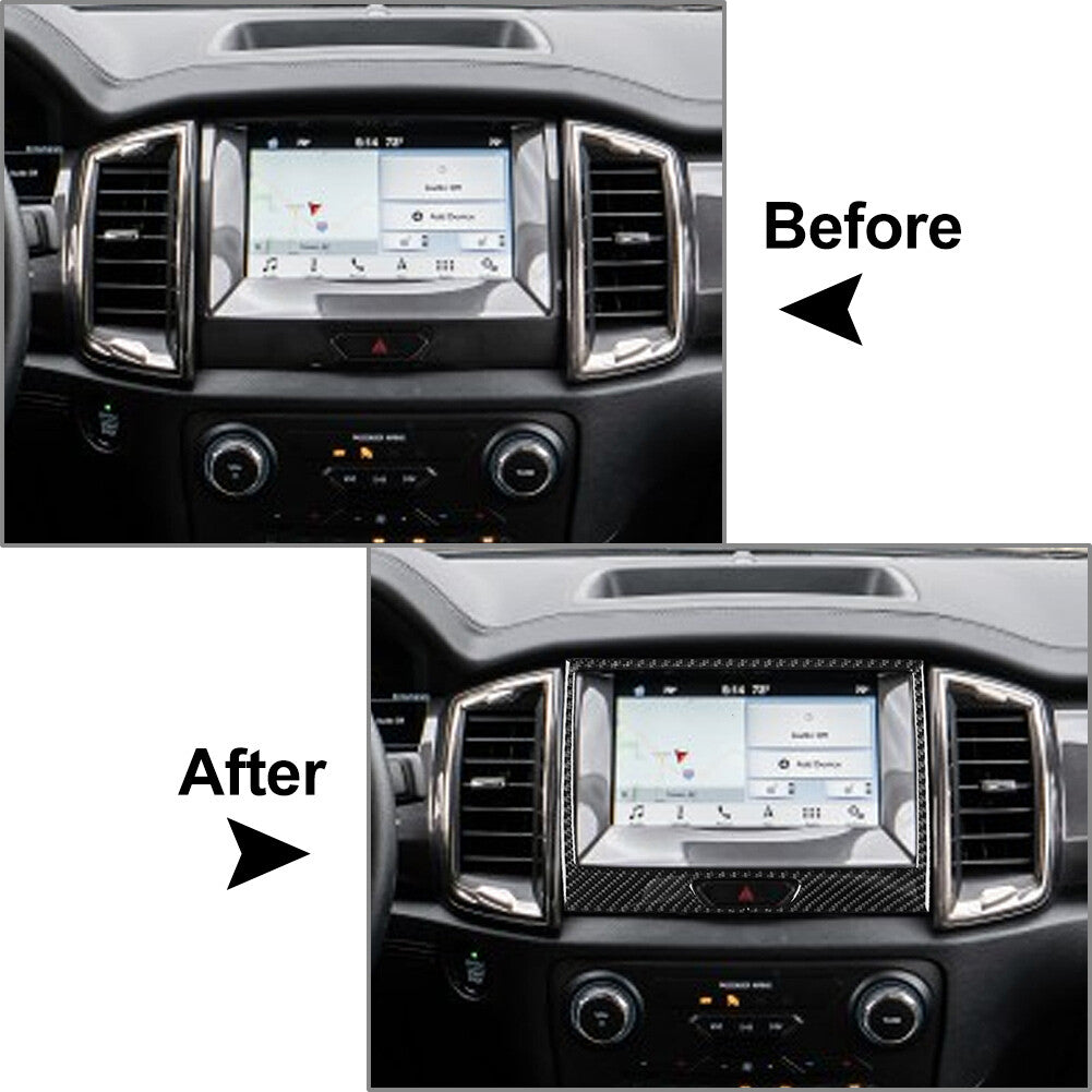 Carbon Fiber for Navigator GPS Panel Cover Trim for Ford Ranger Sport 2015-2022 21