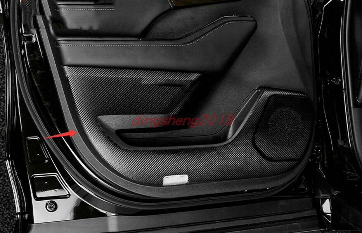 Carbon Fiber PU Door Anti-Kick Anti-Dirty for Toyota Highlander/Kluger 2020-2023