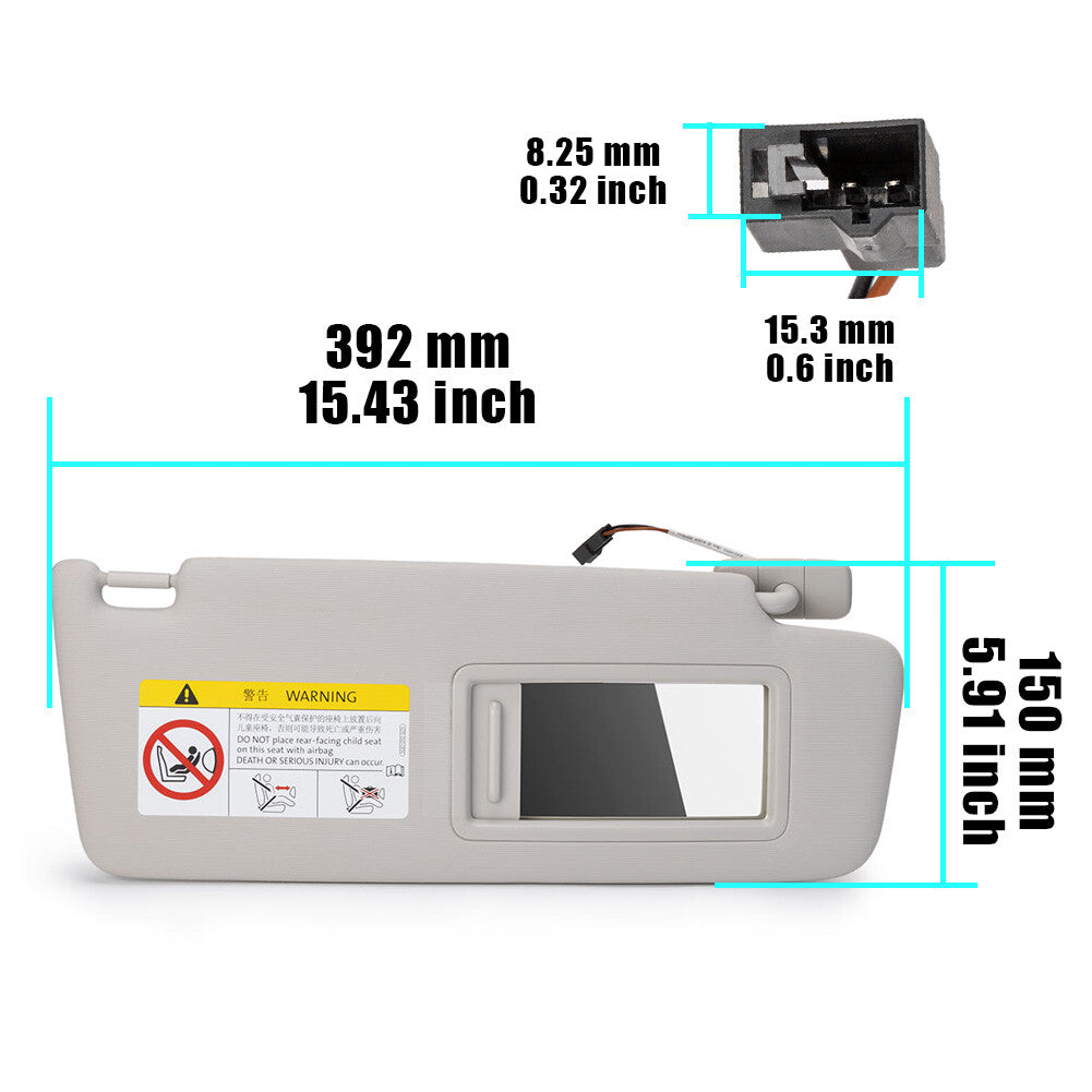 2-pack of left and right sun visors 5GG857551/2 suitable for Golf MK7 2013-2017 E- for Golf 2019-2020