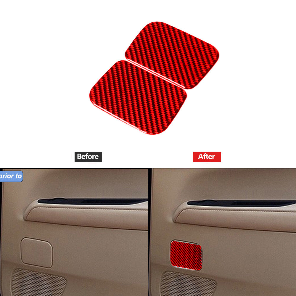 Red Carbon Fiber Side Ashtray Panel Decorative Cover for Subaru Forester 2005-08