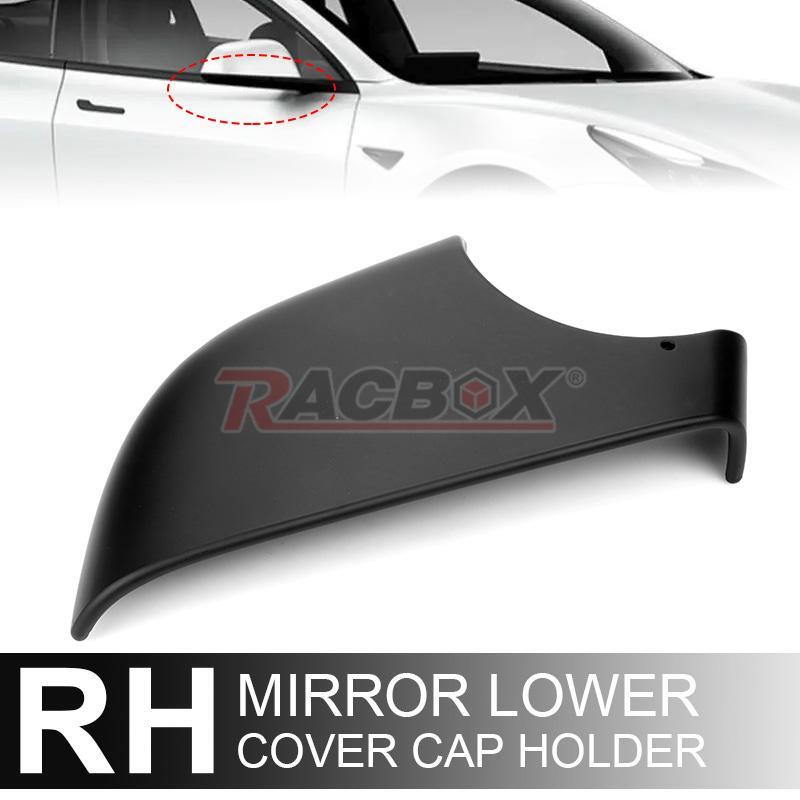 Right Door Side Rearview Mirror Cover Trim Cap Black Fit 2017-2022 for Tesla Model 3