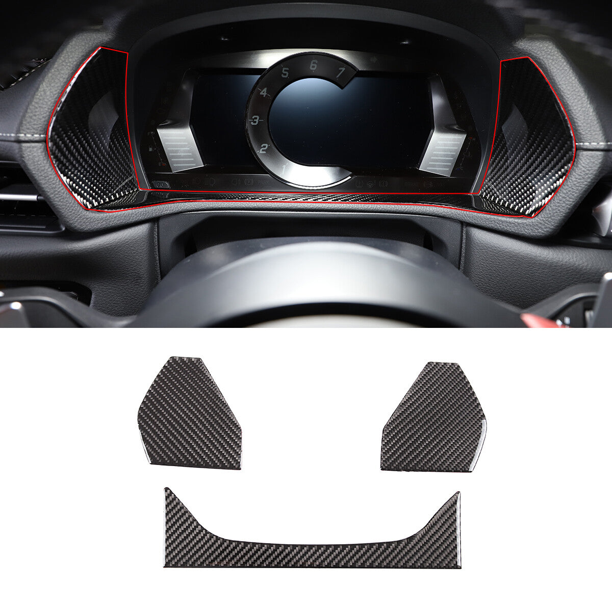 Carbon center control air conditioning button panel trim for Ford Ranger 2015 - 2021