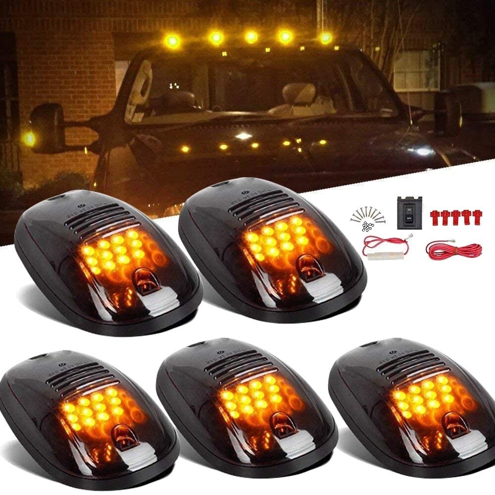5x for Dodge for RAM 1500 2500 Amber Smoke Len LED Roof Top Cab Running Marker Light