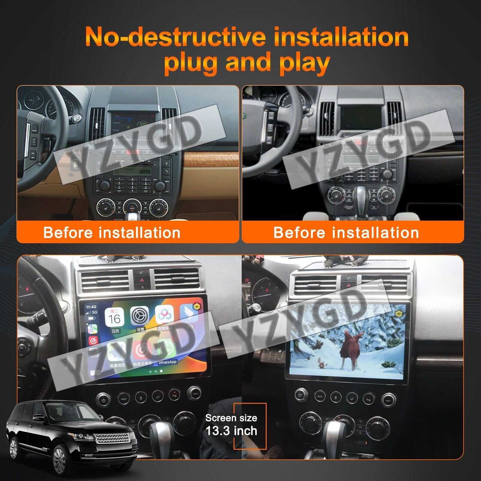 for Land Rover Freelander 2 2007-2015 CarPlay Car Radio Receiver Screen 128GB