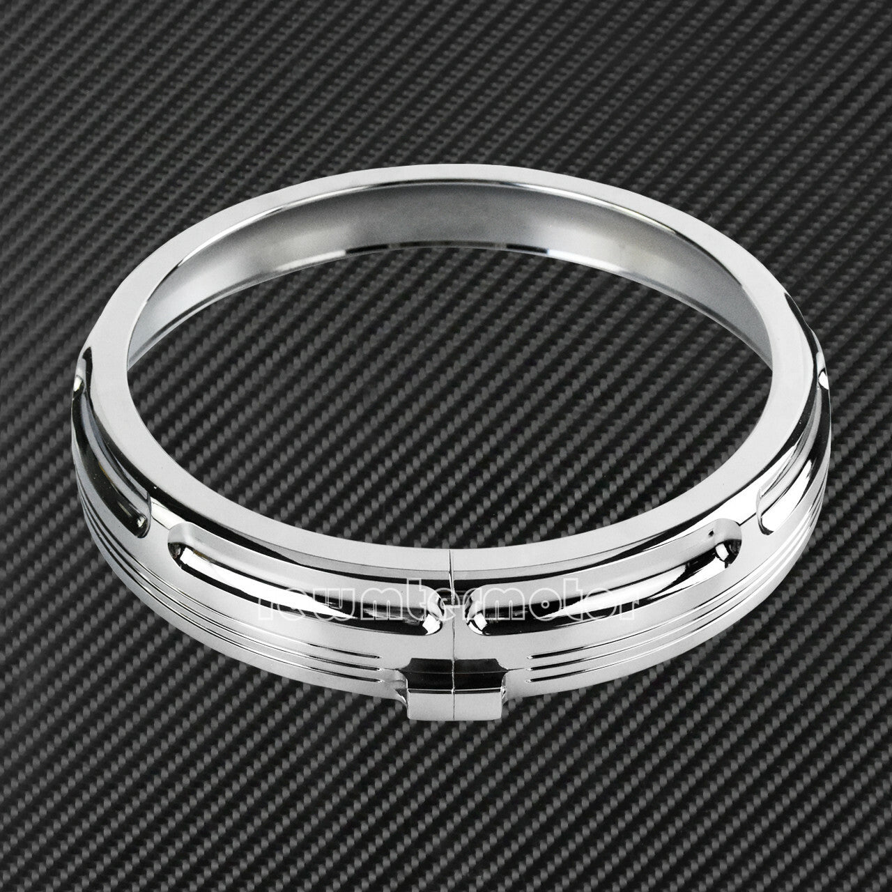 Chrome 7 Burst Headlight Trim Ring Fit for Harley Touring Road King Trike 2013