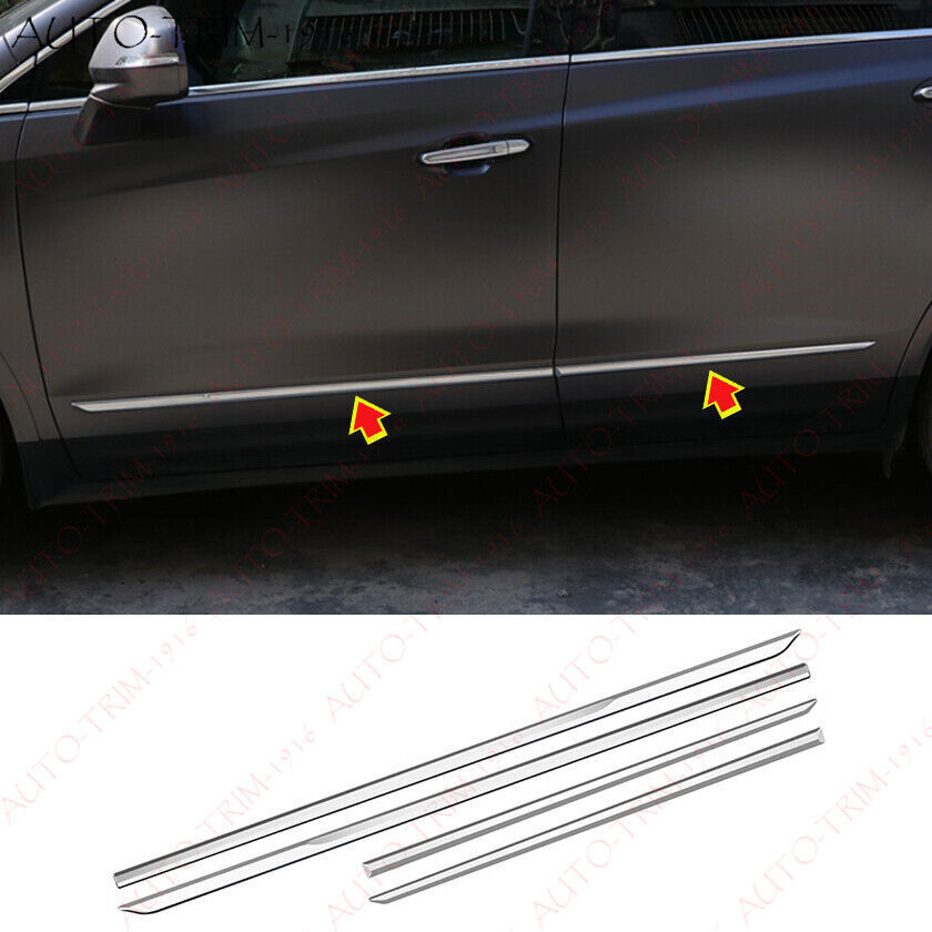 for Cadillac XT5 2017-2023 Chrome Car Body Door Side Molding Line Cover Trim 4p