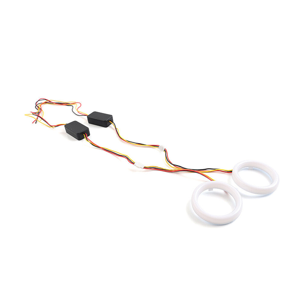 95MM White Amber Switchback LED Angel Eyes Halo Rings Car Headlight Retrofit