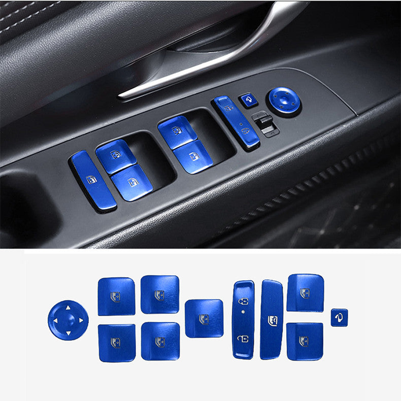 for Hyundai for Elantra 2021-2023 Blue Car Window Lift Button Switch Sticker Trim