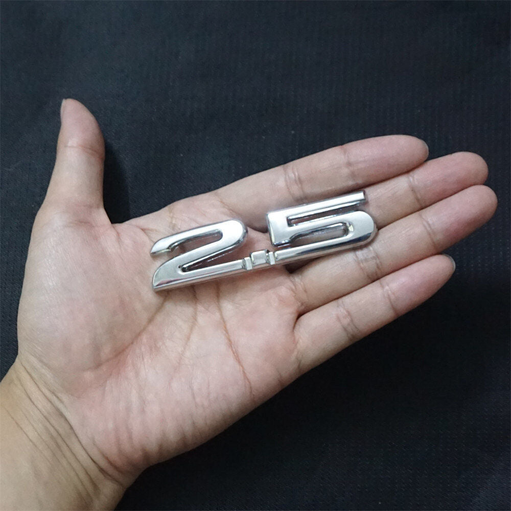 2x Silver Chrome 2.5 Metal Emblem Decal Sticker Badge Racing AWD 3D Fast Limited