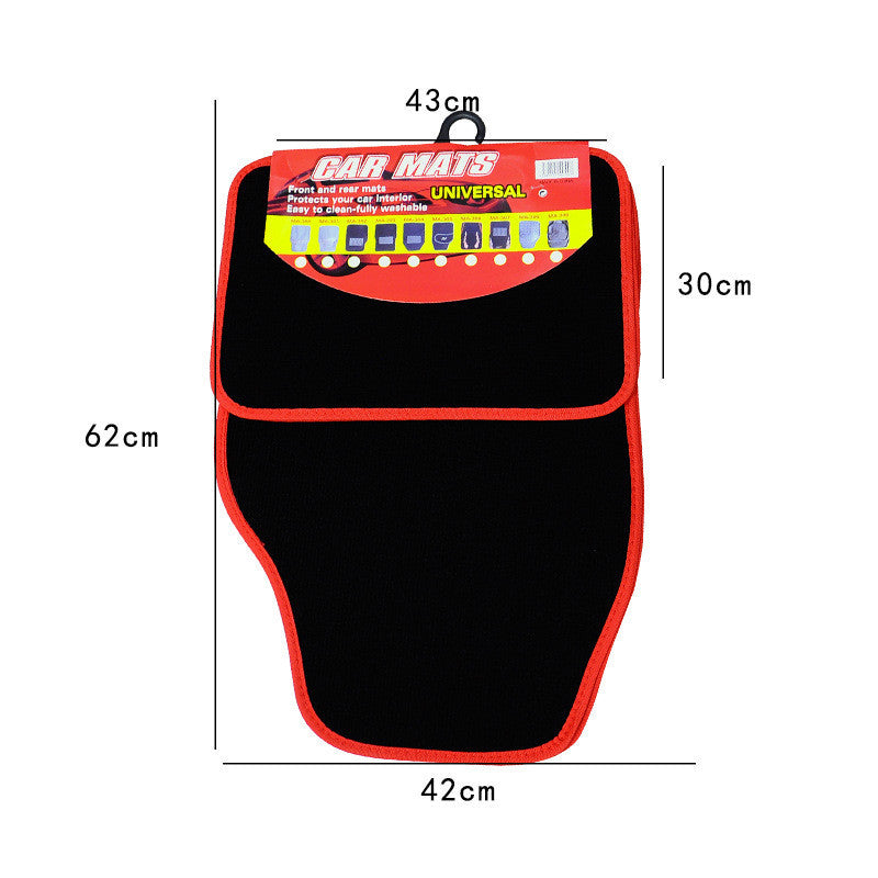 4x Car Black/Red Front Rear Non-slip Foot Pad Carpet Floor Mat Prevent Wear Heel