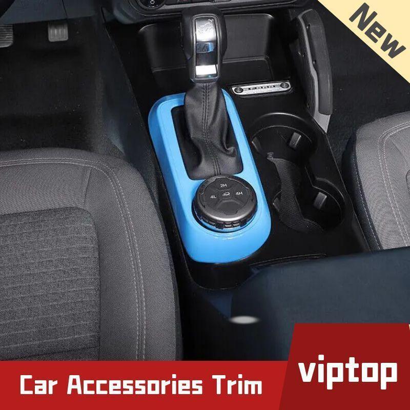 2021-2023 for Ford Bronco Gearbox Gear Shift Panel Cover Trim 1x Light Blue ABS