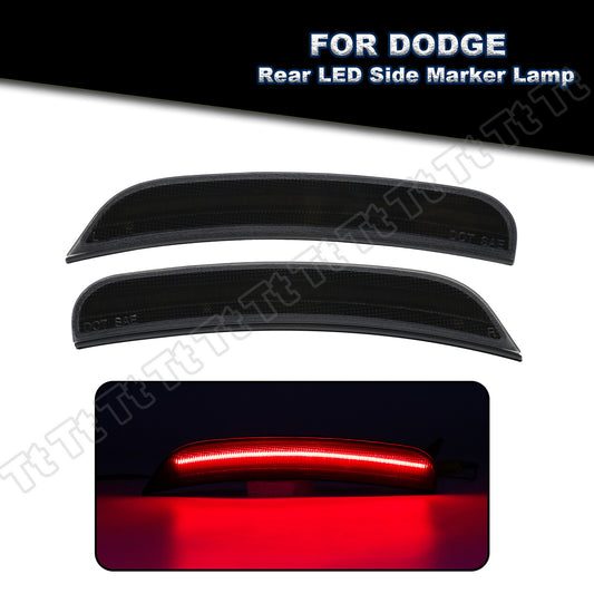 Suitable for 2015-2022 for Dodge Charger Smoked Lens LED Rear Red Side Marker Light 2-Piece Set