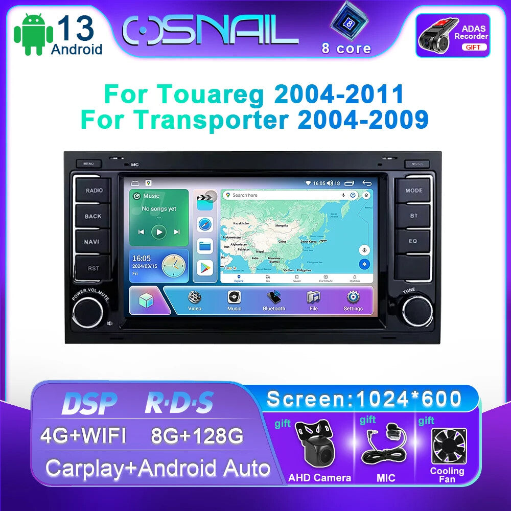 For Touareg For Transporter 2004-2011 GPS Video Player Android CarPlay Car Radio