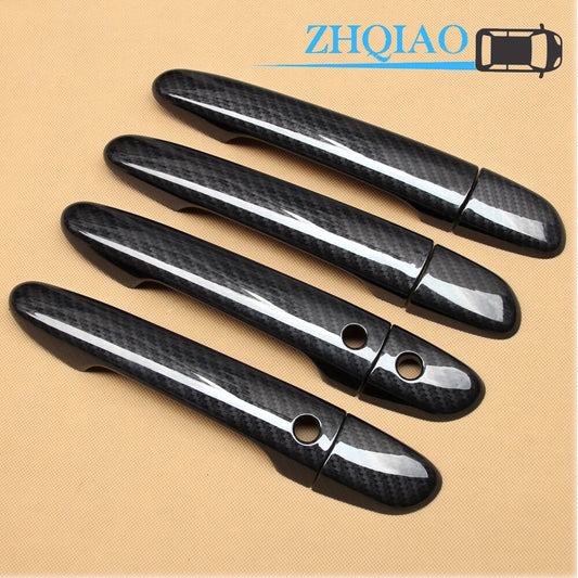 Carbon Fiber Side Door Handle Covers Trim Fit for Mazda AXELA 10-12