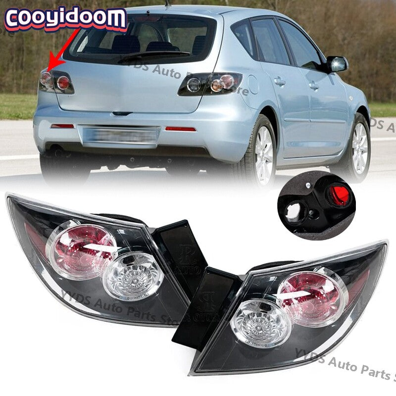 Pair Rear Brake Lamp Outside Tail Light for Mazda 3 BK Hatchback 2004-2010