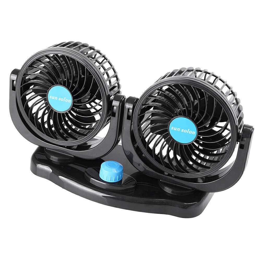 All-Round Portable 12V Car Vehicle Truck Air Fan Adjustable Cooler Black