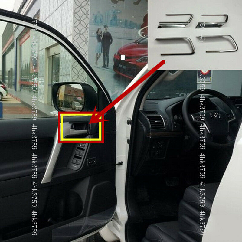 Inner Door Handle Bowl Molding Trim Silver for Toyota Prado FJ150 2010-2017