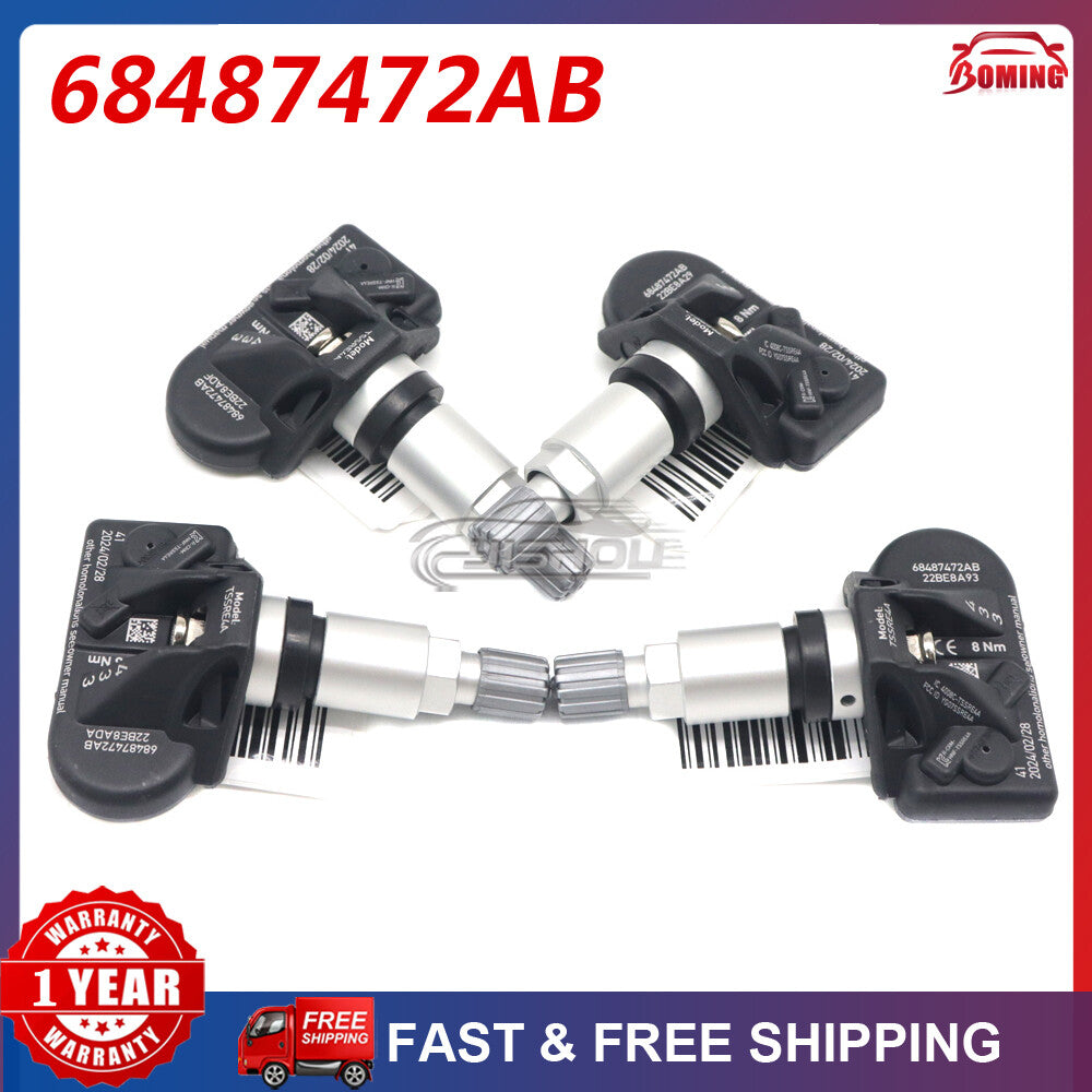 4-piece TPMS tire pressure sensor kit 68487472AB for Dodge for Challenger 68487472AA
