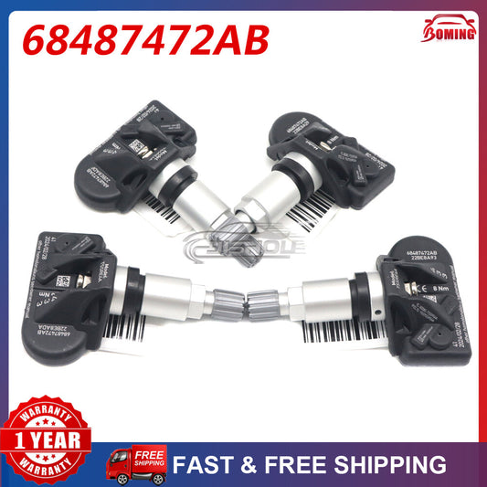 4-piece TPMS tire pressure sensor kit 68487472AB for Dodge for Challenger 68487472AA