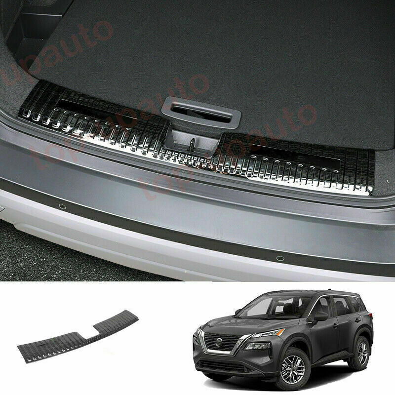 for Nissan Rogue 2021-2022 Black Inside Rear Bumper Guard Cover Sill Plate Trim