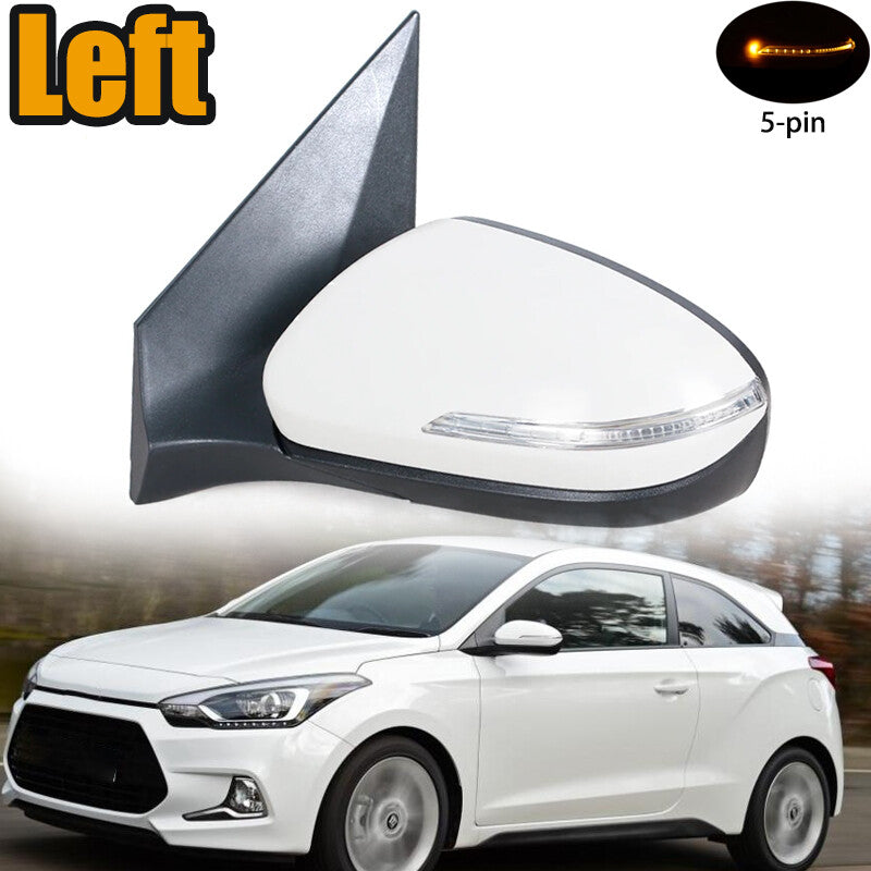 Left Side Door Rearview Mirror 5-Pin W/ Turn Signal for Hyundai I20 2016 2017