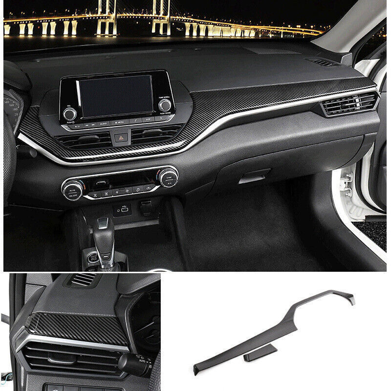 for Nissan Altima Teana 2019-23 Carbon Fiber Center Console Dash Panel Cover 2x
