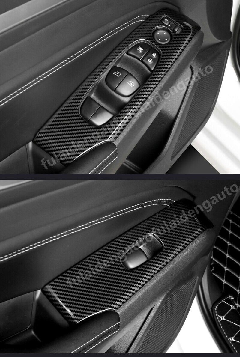 for Nissan Altima 2019-22 Carbon Fiber Door Armrest Lift Switch Panel Cover Trim