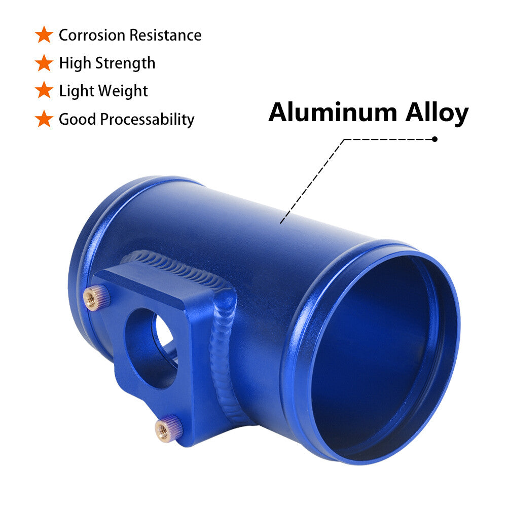 3/76mm for Subaru for Suzuki MAF Mass Air Flow Sensor Mount Adapter Tube Blue