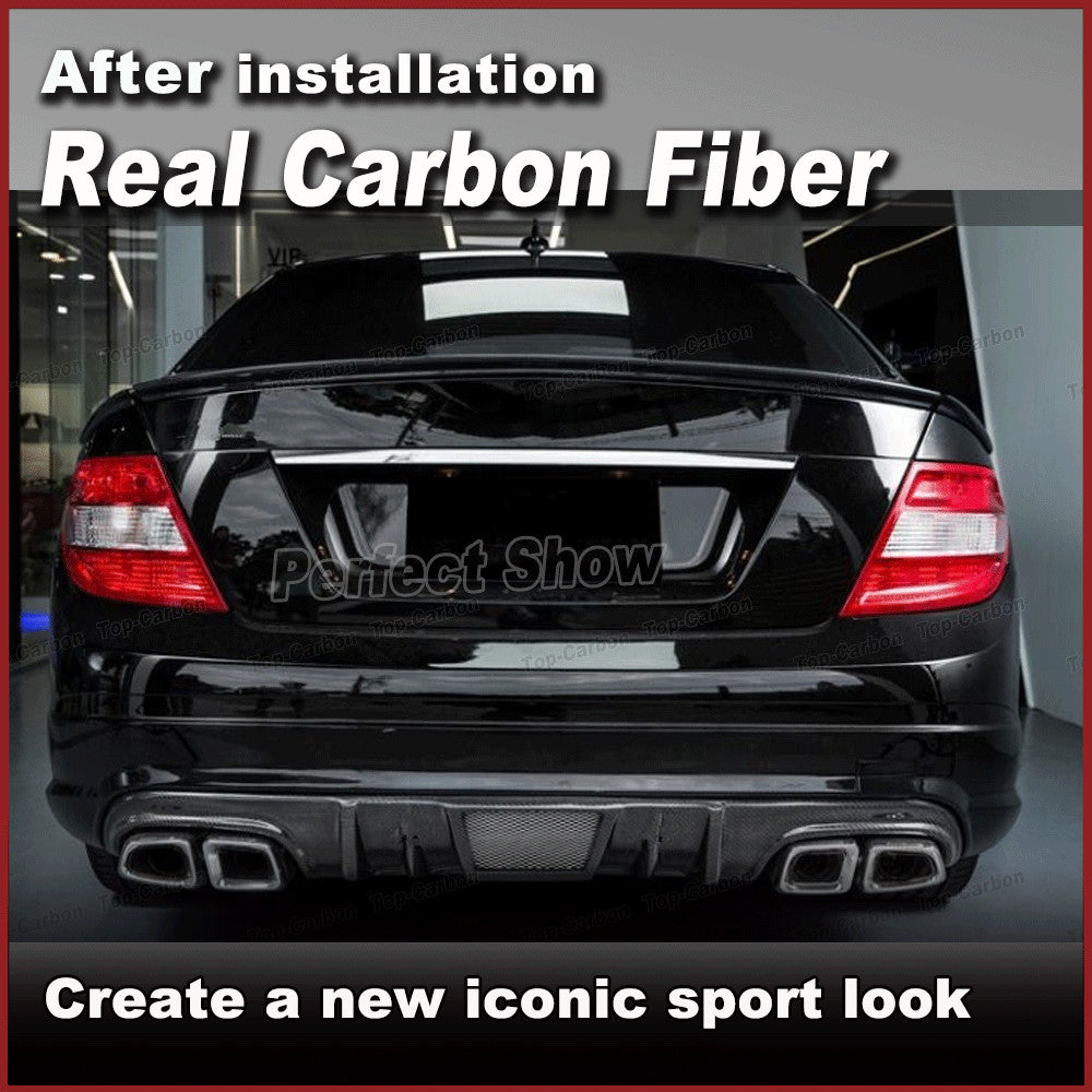 REAL Carbon Rear Bumper Diffuser for Mercedes C-Class W204 C63 Sedan 2008-11