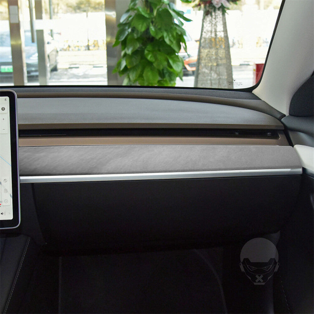 Soft Suede Gray Central Control Dashboard Panel Cover for Tesla Model 3 /Y 2020+