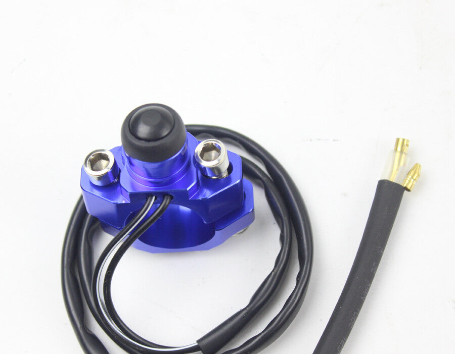 7/8 Blue CNC Stop Kill Switch Pit Pro Trail Dirt Bike ATV Quad Motorcycle 22mm