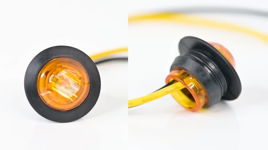 6x Round for Mini 3/4 Side Marker Indicators Light LED Bullet Lamp Truck Trailer