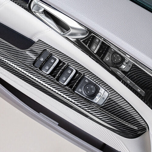 for Kia Carnival 2022-2023 Carbon ABS Glass Window Lift Switch Panel Cover Trim