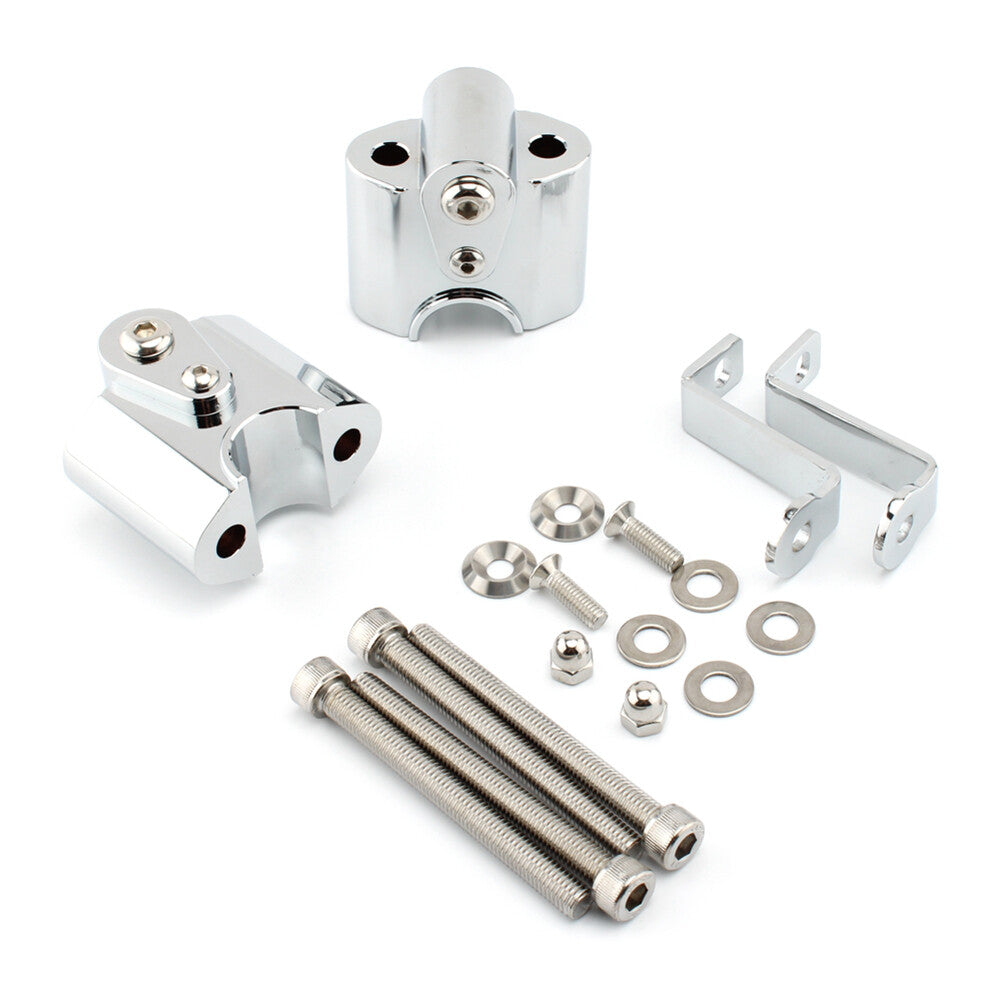 Chrome Handlebar Risers Handle Bar Lift Clamp Adapters Fit for BMW R 18/ Classic