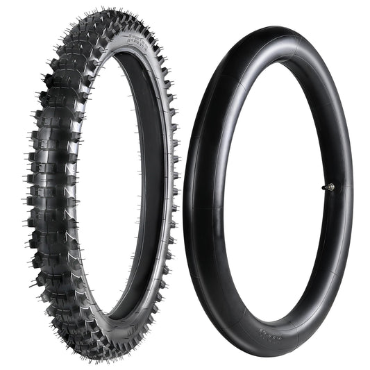 70/100-19 Knobby front tire + inner tube for Honda mountain bikes.