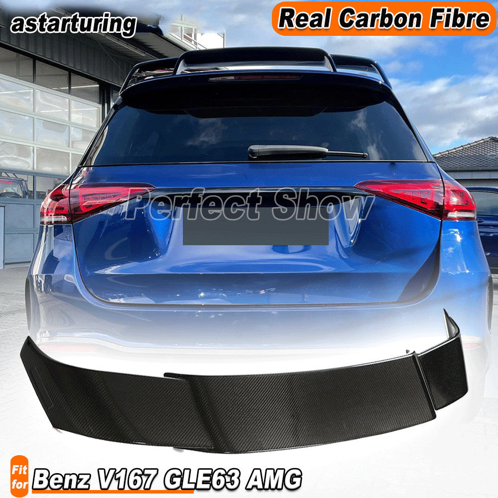 for Mercedes V167 GLE63 SUV 2021-2024 REAL CARBON Rear Roof Spoiler Top Wing