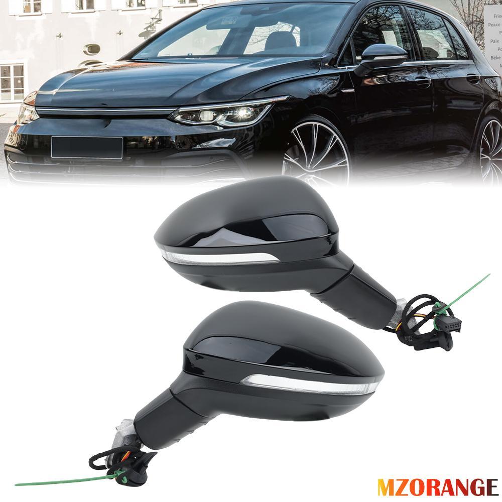 2¡Á Fur for VW for Golf 8 MK8 20-24 L+R Au?enspiegel Spiegel Elektrisch Heizung Schwarz