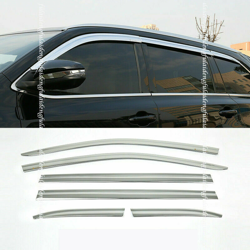 Chrome Window Visor Vent Sun Rain Wind Guards for Toyota highlander 2014-2019