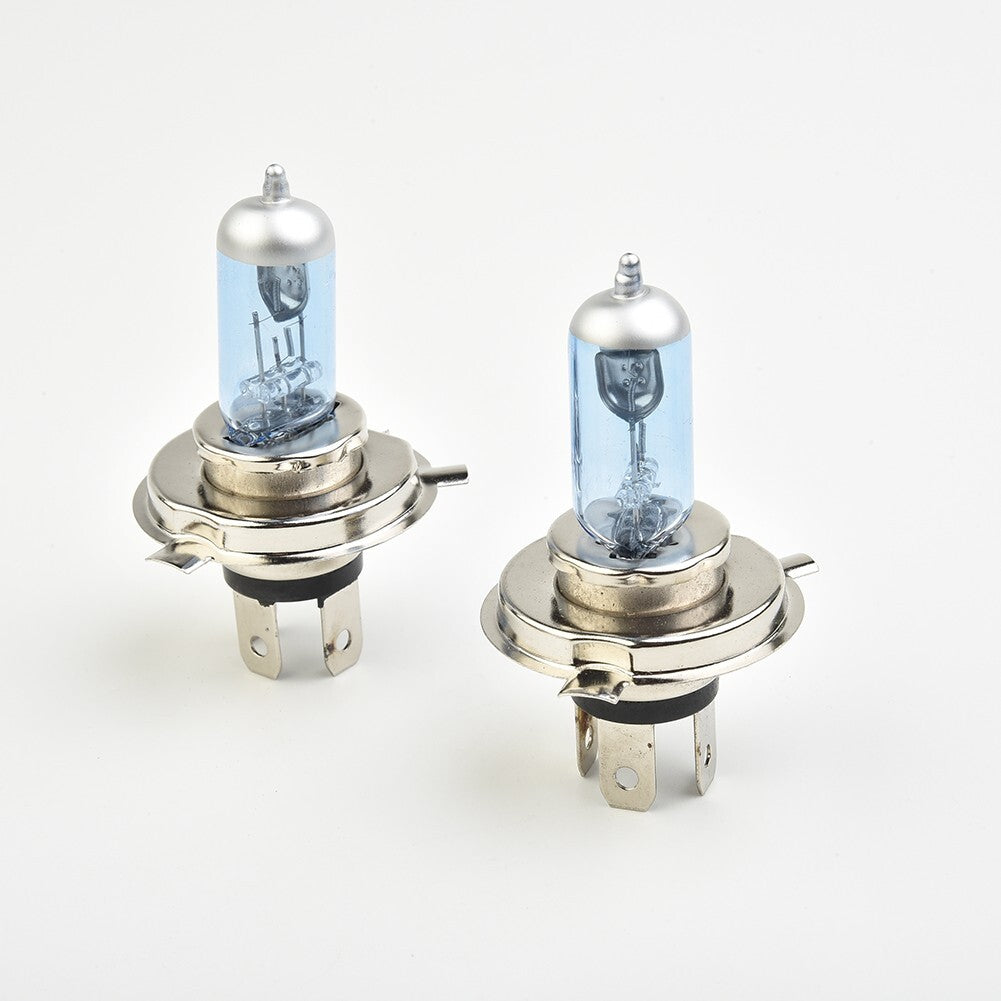 2x H4 100W 4500K Car Xenon Gas Halogen Headlight Headlamp Lamp Bulbs Blue Shell