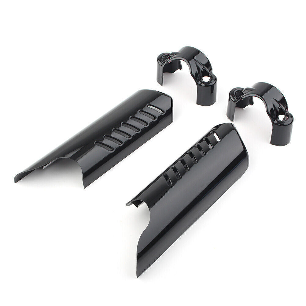 Black Fork Lower Leg Deflectors Shield Cover Fit for Harley Softail Dyna FL FXSTB