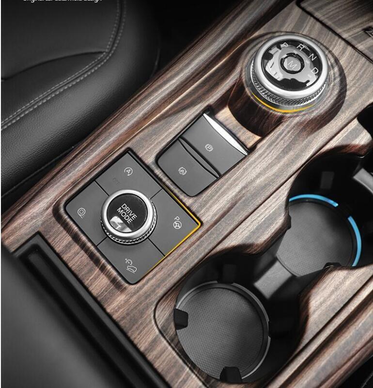 Central Console Gear Shift Panel Trim for Ford Explorer 2020-22 Peach Wood Grain