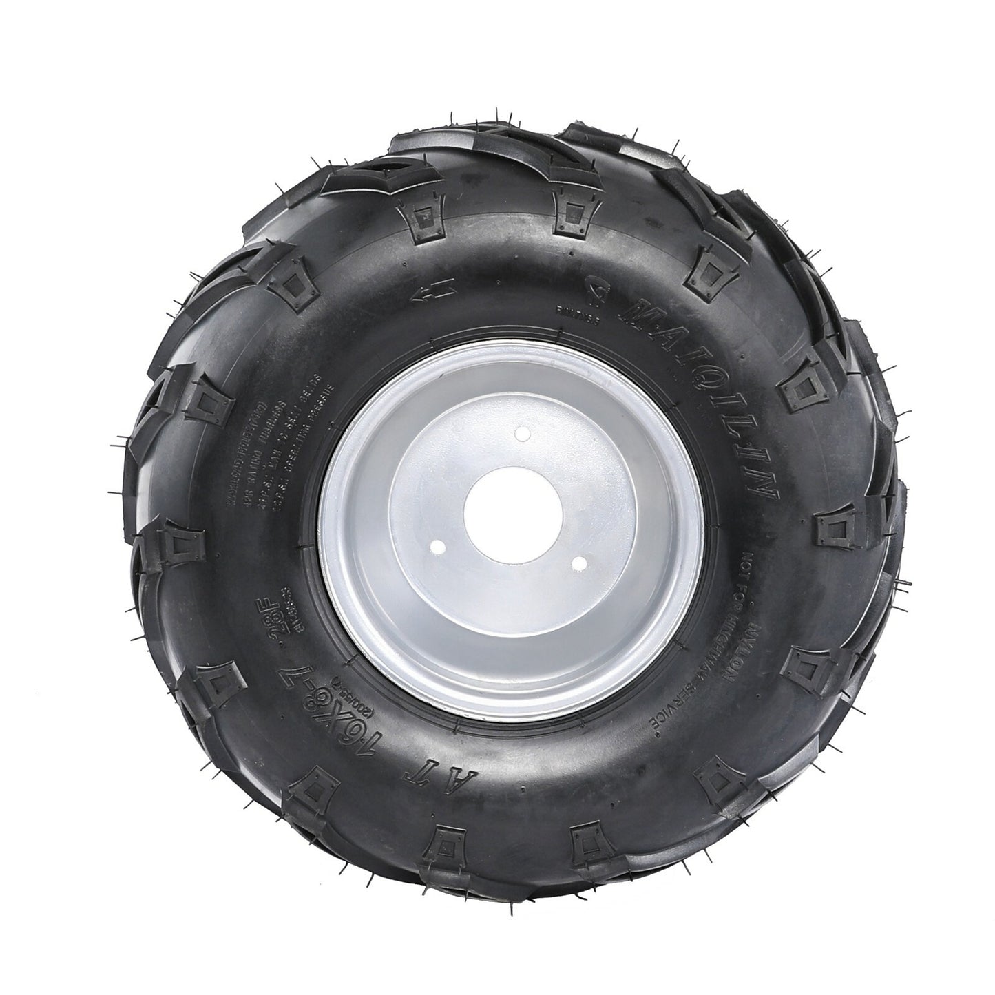 2-piece front 16x8-7 tire wheel with 3 lug nuts for 110cc/125cc all-terrain vehicles, 4-wheeled vehicles, and go-karts.